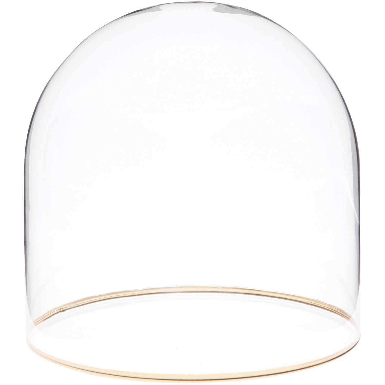 Plymor 5.5" x 5.5" Glass Display Dome Cloche with Gold Rim (no Base)